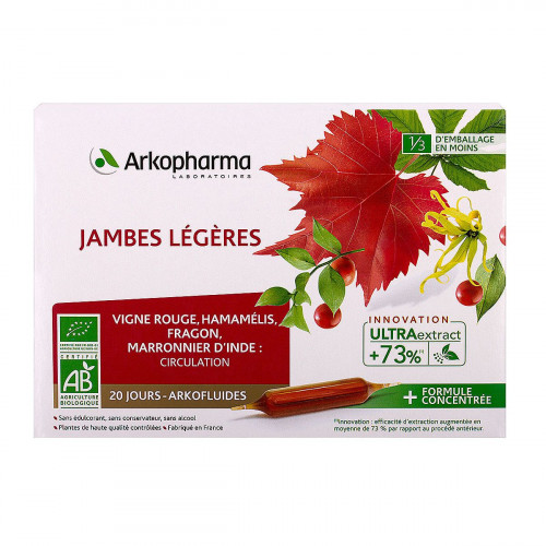 Arkopharma Arkofluides Bio Jambes Légères 20 Ampoules