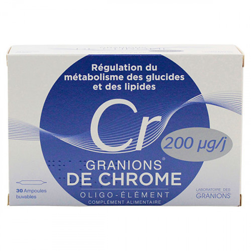 GRANIONS Chrome 200µg 30 Ampoules - Contrôle Glycémie et Métabolisme