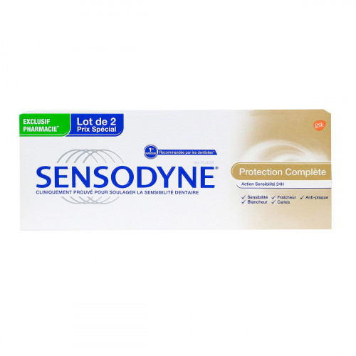 Sensodyne Dentifrice Protection Complète 2x75ml - Action 24h