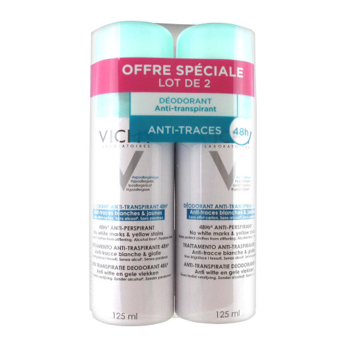 VICHY Déodorant Anti-Transpirant 48H 2x125ml - Efficacité Longue Durée