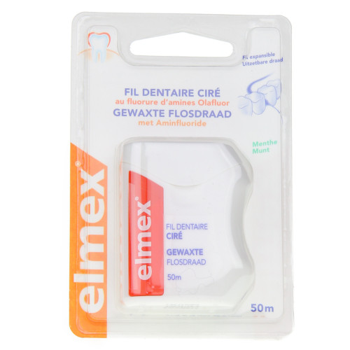 Elmex Fil Dentaire Ciré 50m - Protection Caries et Gencives