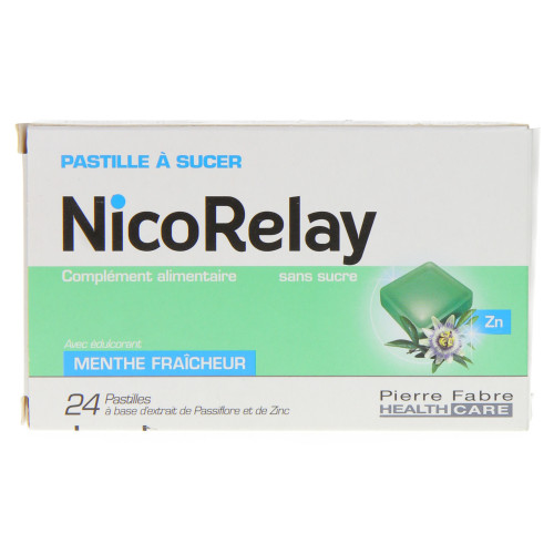PIERRE FABRE Nicorelay menthe fraîcheur sans sucre 24 pastilles-11062 PIERRE FABRE Nicorelay menthe fraîcheur sans sucre 24 pastilles-11062
