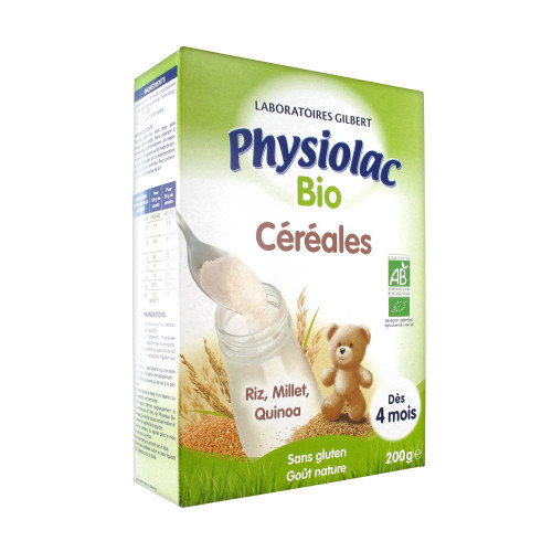 PHYSIOLAC Physiolac Bio Céréales Dès 4 mois 200 g-11105 PHYSIOLAC Physiolac Bio Céréales Dès 4 mois 200 g-11105