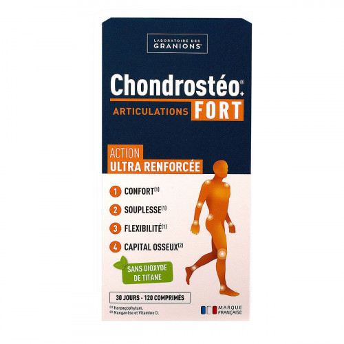 GRANIONS Chondrostéo+ fort articulations Granions - 120 comprimés-11650 GRANIONS Chondrostéo+ fort articulations Granions - 120 comprimés-11650