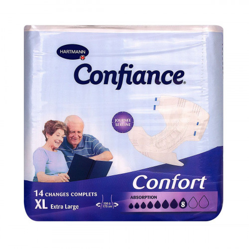 HARTMANN Confiance Confort changes complets journée sereine 8G Confiance taille XL x 14-11659 HARTMANN Confiance Confort changes complets journée sereine 8G Confiance taille XL x 14-11659