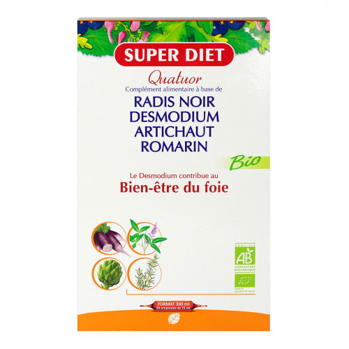SUPER DIET Quatuor bien-être du foie bio 20x15ml-11793