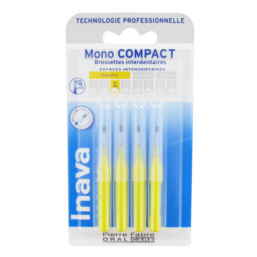 INAVA Mono Compact 1 mm ISO2 4 Brossettes Interdentaires-12274