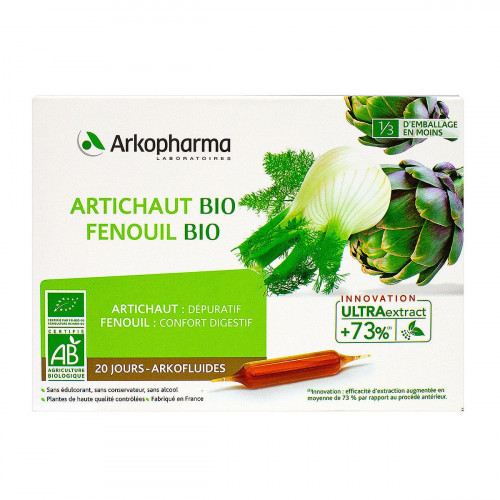 ARKOPHARMA Arkofluides artichaut-fenouil bio 20 ampoules-12474