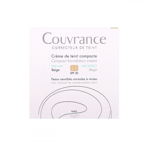 AVENE Crème de teint compacte fini mat 2.5 beige 10g-12478