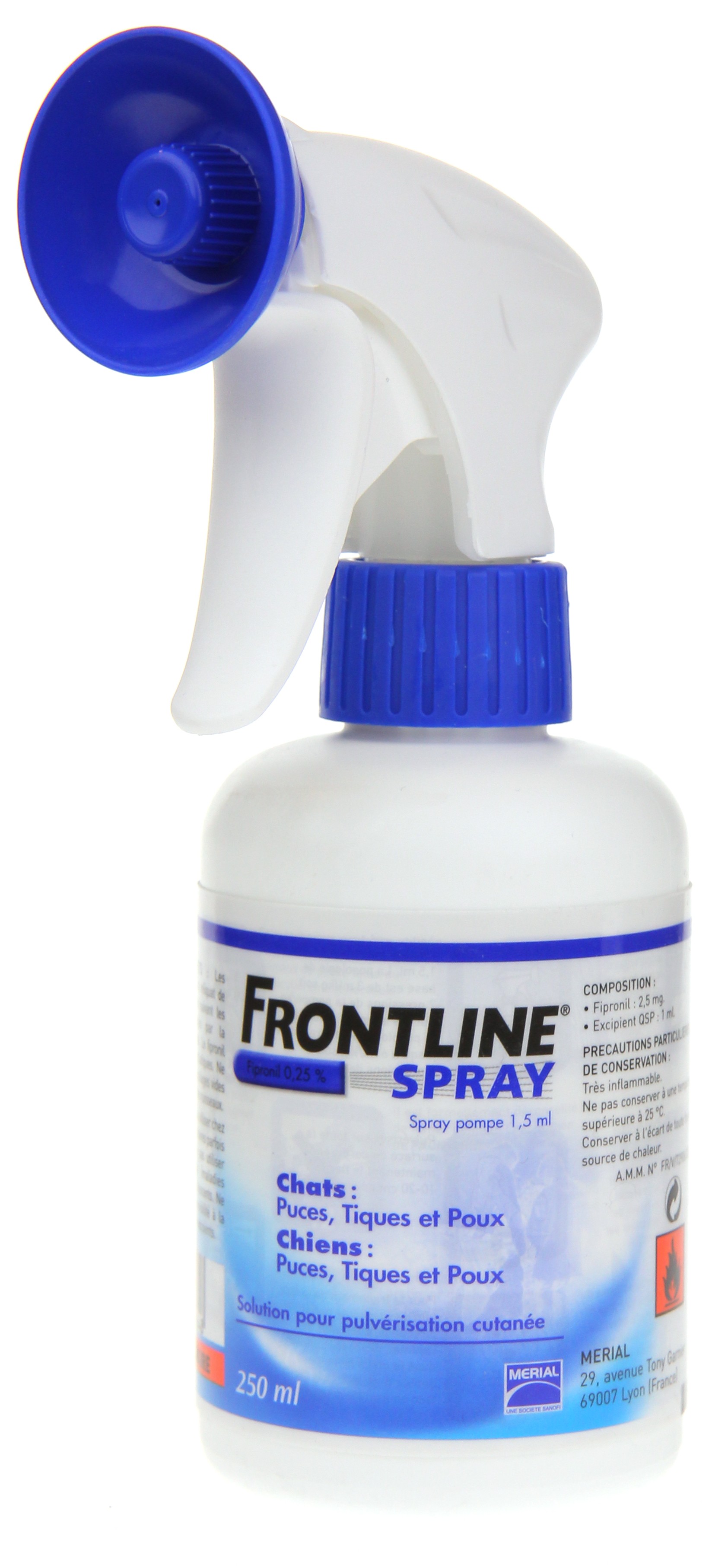 FRONTLINE Spray 500mL Chiens Chats - Elimine Puces Tiques - Pharma360