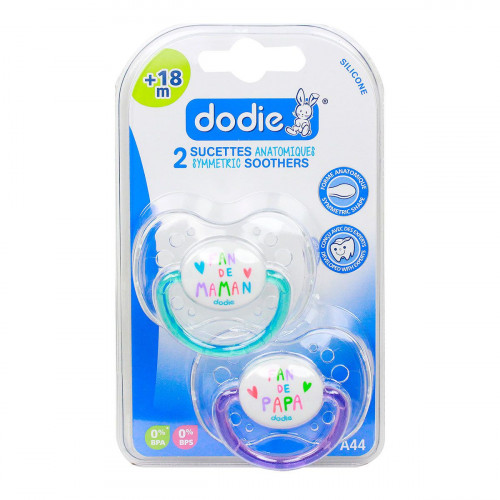 DODIE 2 Sucettes anatomiques +18 mois "Fan de"-12855 DODIE 2 Sucettes anatomiques +18 mois "Fan de"-12855