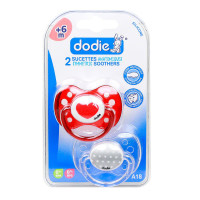 DODIE 2 Sucettes anatomiques +6 mois "C?ur" & "Etoiles"-12856