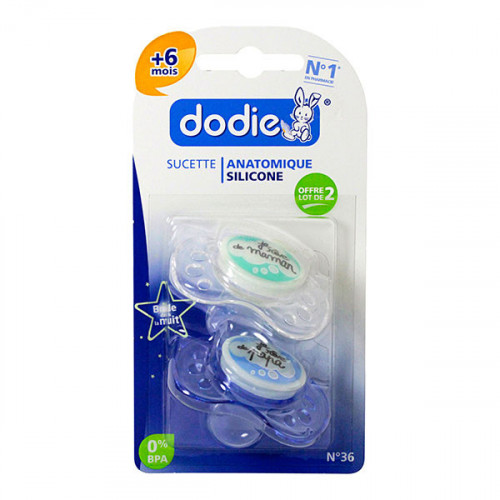 Dodie Sucette Anatomique Nuit Silicone 0-6 mois A96