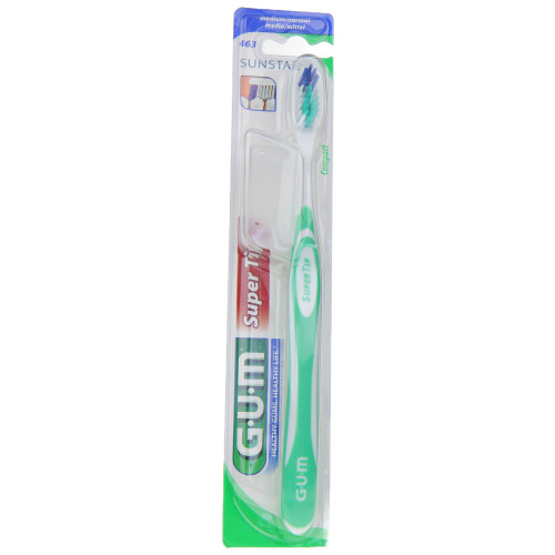 GUM Brosse à Dents SuperTip Médium 463 - Couleur : Vert-12966 GUM Brosse à Dents SuperTip Médium 463 - Couleur : Vert-12966