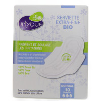 UNYQUE Serviettes périodique coton Bio normales B/10-13013