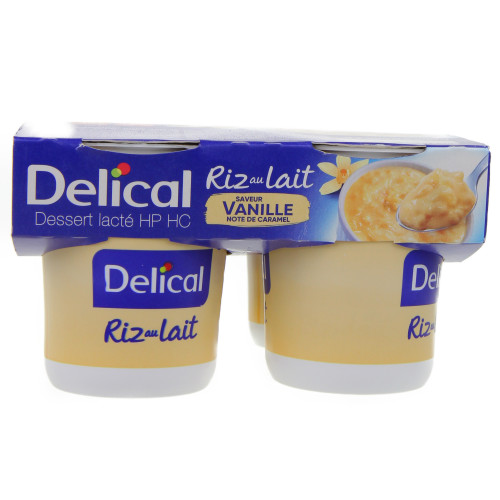 DELICAL Riz au Lait HP HC Nutrim Vanille 4/200 g-13097 DELICAL Riz au Lait HP HC Nutrim Vanille 4/200 g-13097