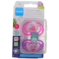 MAM Sucettes PERFECT Nuit 18 + Lot de 2-13116