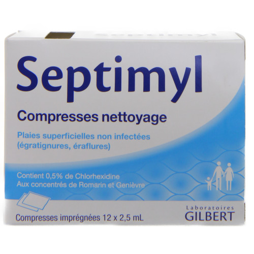 SEPTIMYL Compresses nettoyantes plaies B/12-13120