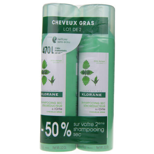 KLORANE Shampooing Sec à l'Ortie 2 Spray 150 ml-13179