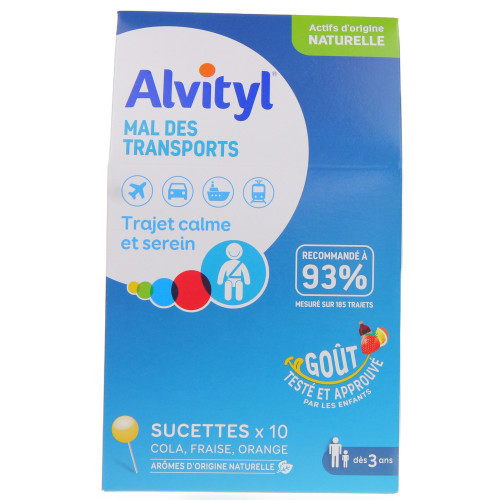 ALVITYL Mal des Transports 10 Sucettes-13201