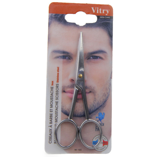 VITRY Ciseau à moustache et barbe inox trempé-13262 VITRY Ciseau à moustache et barbe inox trempé-13262