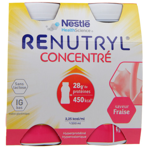 NestléHealthScience RENUTRYL CONCENTRE Nutrim fraise 4/200ml-13341 NestléHealthScience RENUTRYL CONCENTRE Nutrim fraise 4/200ml-13341