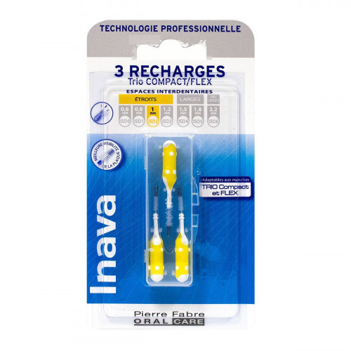 INAVA 3 brossettes interdentaires recharges 2 Trio Compact/Flex-13428