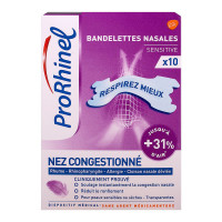 PRORHINEL Sensitive 10 bandelettes nasales nez congestionné-13630