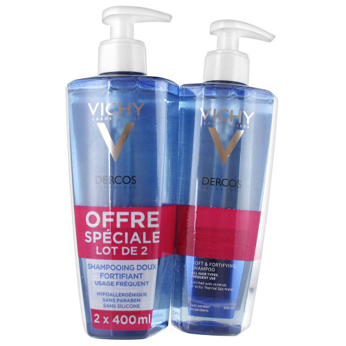 VICHY Dercos Shampoing Minéral Doux Lot de 2 x 400 ml-13864