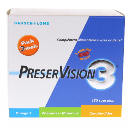 BAUSCH & LOMB Preservision 3 Capsules à visée ophtalmique Pack 3 Mois-1404 BAUSCH & LOMB Preservision 3 Capsules à visée ophtalmique Pack 3 Mois-1404