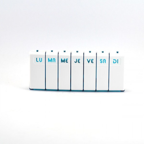 PILBOX Pilbox Tempo pilulier hebdomadaire turquoise-14049 PILBOX Pilbox Tempo pilulier hebdomadaire turquoise-14049