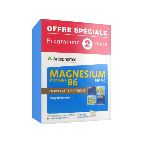 ARKOPHARMA Arkopharma Magnésium Vitamine B6 150 mg 120 Gélules Offre Spéciale-14196