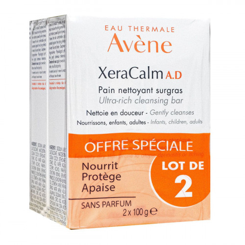 AVENE Xeracalm AD pain nettoyant 2x100g-14291 AVENE Xeracalm AD pain nettoyant 2x100g-14291