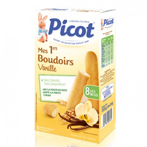 Picot 1ers Boudoirs Vanille 24 Biscuits - Faciles à saisir pour bébé -  Pharma360