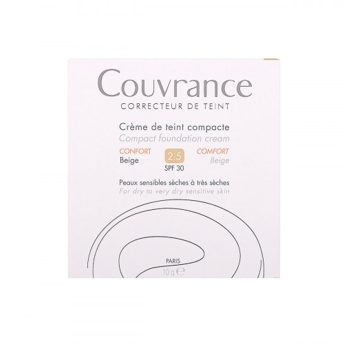 AVENE Couvrance crème de teint compacte texture confort 2.5 beige 10g-14443 AVENE Couvrance crème de teint compacte texture confort 2.5 beige 10g-14443