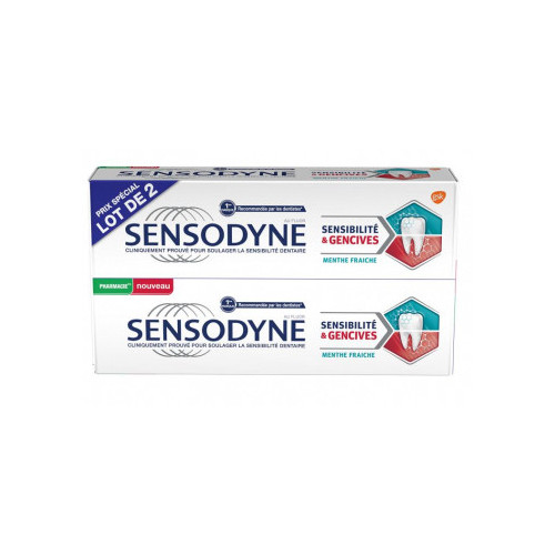 SENSODYNE Sensodyne Dentifrice Sensibilité & Gencives Menthe Fraîche 2 x 75 mL-14530