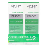 VICHY Shampooing anti-pelliculaire cheveux secs 2x200ml-14559