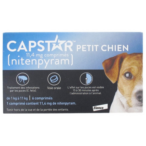 Capstar Petit Chien de 1 à 11 kg 6 Comprimés-15022 Capstar Petit Chien de 1 à 11 kg 6 Comprimés-15022