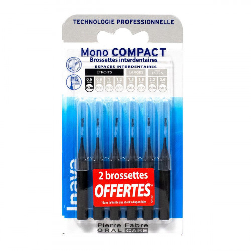 INAVA Mono compact 6 brossettes interdentaires ISO 0-15221 INAVA Mono compact 6 brossettes interdentaires ISO 0-15221