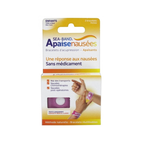 meSoigner - Sea-band Bracelet Anti-nausées Enfant Rose