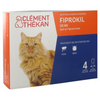 CLEMENT THEKAN Fiprokil 50 mg Chat 4 Pipettes-15376