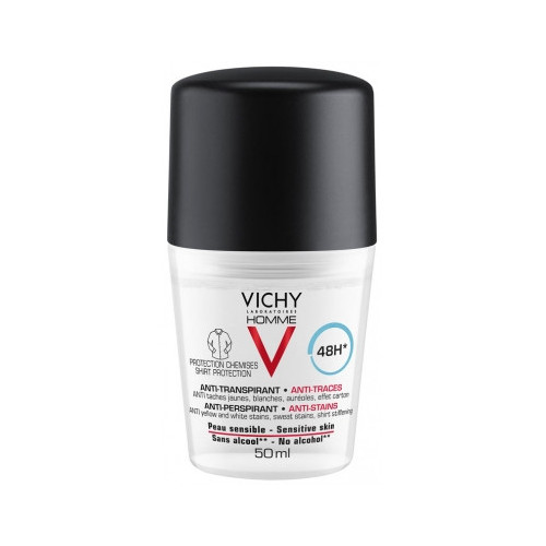 VICHY Homme Déodorant Anti-Transpirant 48H Anti-Traces Roll-On 50 ml-15378 VICHY Homme Déodorant Anti-Transpirant 48H Anti-Traces Roll-On 50 ml-15378