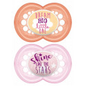 MAM 2 Sucettes Anatomiques Silicone Décor 6 Mois et + - Couleur : Dream big little one et Shine like the stars-15380