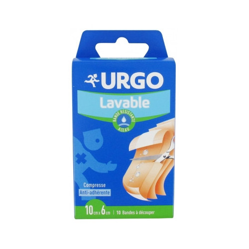 URGO Lavable Bande Résistante à L'eau 10 Bandes 10 cm x 6 cm-15382