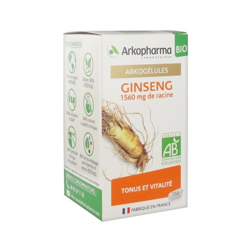 ARKOPHARMA Arkogélules Ginseng Bio 150 Gélules-15428