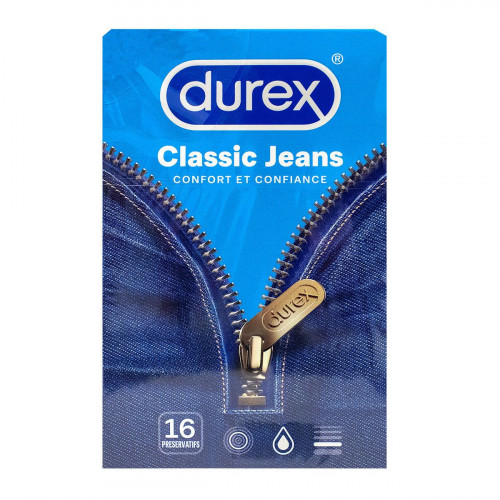 DUREX Classic Jeans 16 préservatifs lubrifiés-15469 DUREX Classic Jeans 16 préservatifs lubrifiés-15469