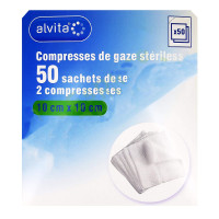 50 compresses gaze stériles 10x10cm-15485