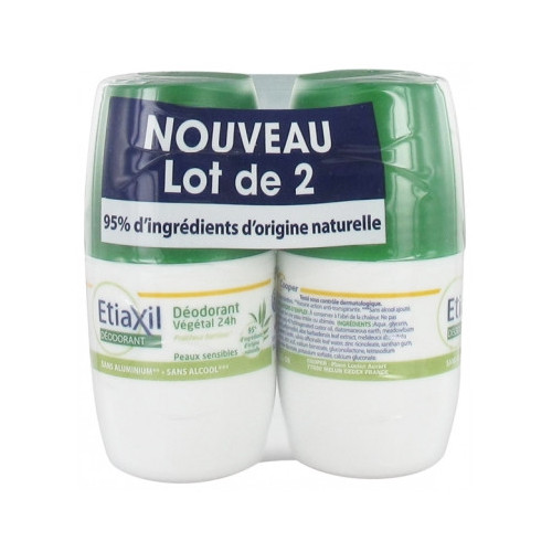 ETIAXIL Déodorant Végétal 24H Roll-On Lot de 2 x 50 ml-15494