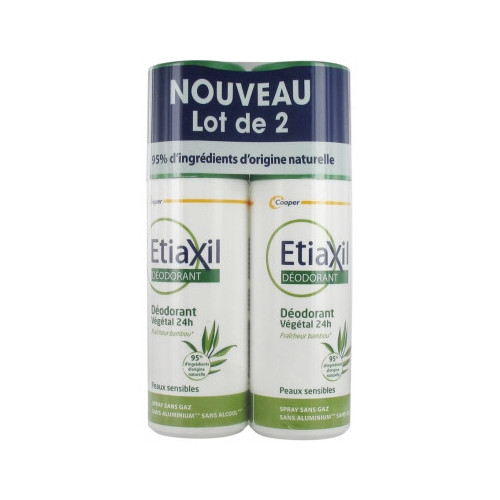 ETIAXIL Déodorant Végétal 24H Spray Lot de 2 x 100 ml-15495 ETIAXIL Déodorant Végétal 24H Spray Lot de 2 x 100 ml-15495