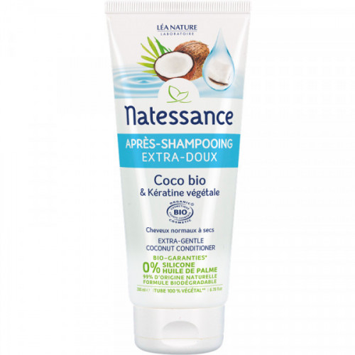 NATESSANCE Après-shampooing Extra-doux Coco Bio et Kératine végétale 200ml-15706